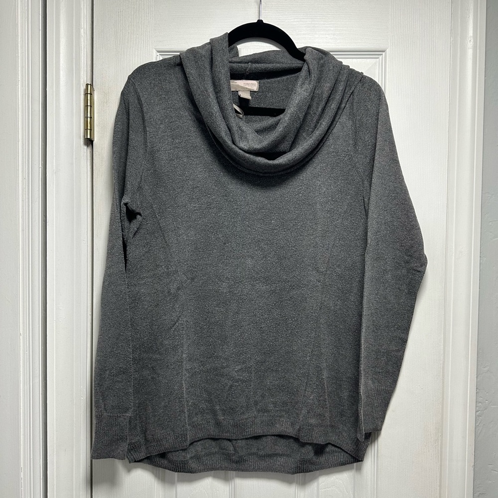 Gray Cowl Neck Sweater